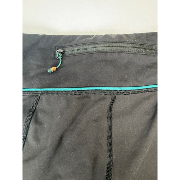 Lululemon Tight Stuff II Tights Full-On Luxtreme Fabric Black Teal Women Size 10 - Picture 8 of 10
